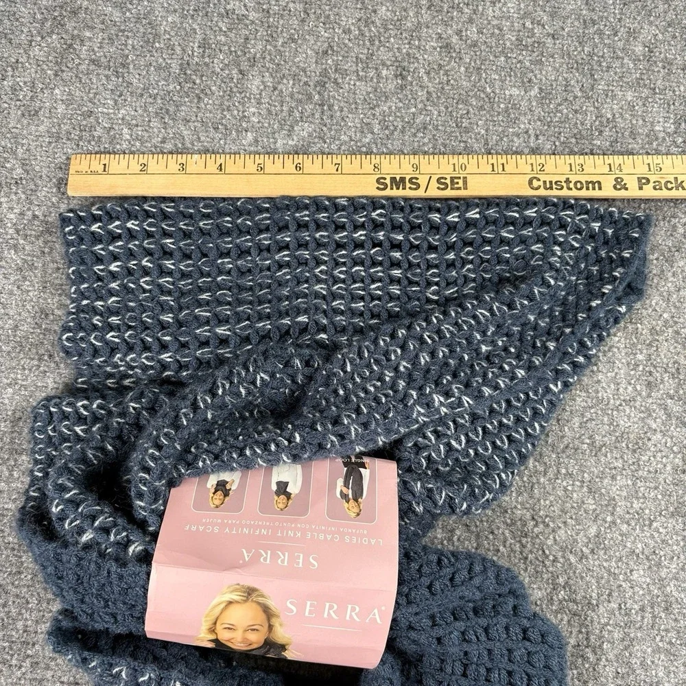 Serra Infinity Scarf Women OS Blue Cable Knit Oeko-Tex‎ Cozy Fairy Cottagecore